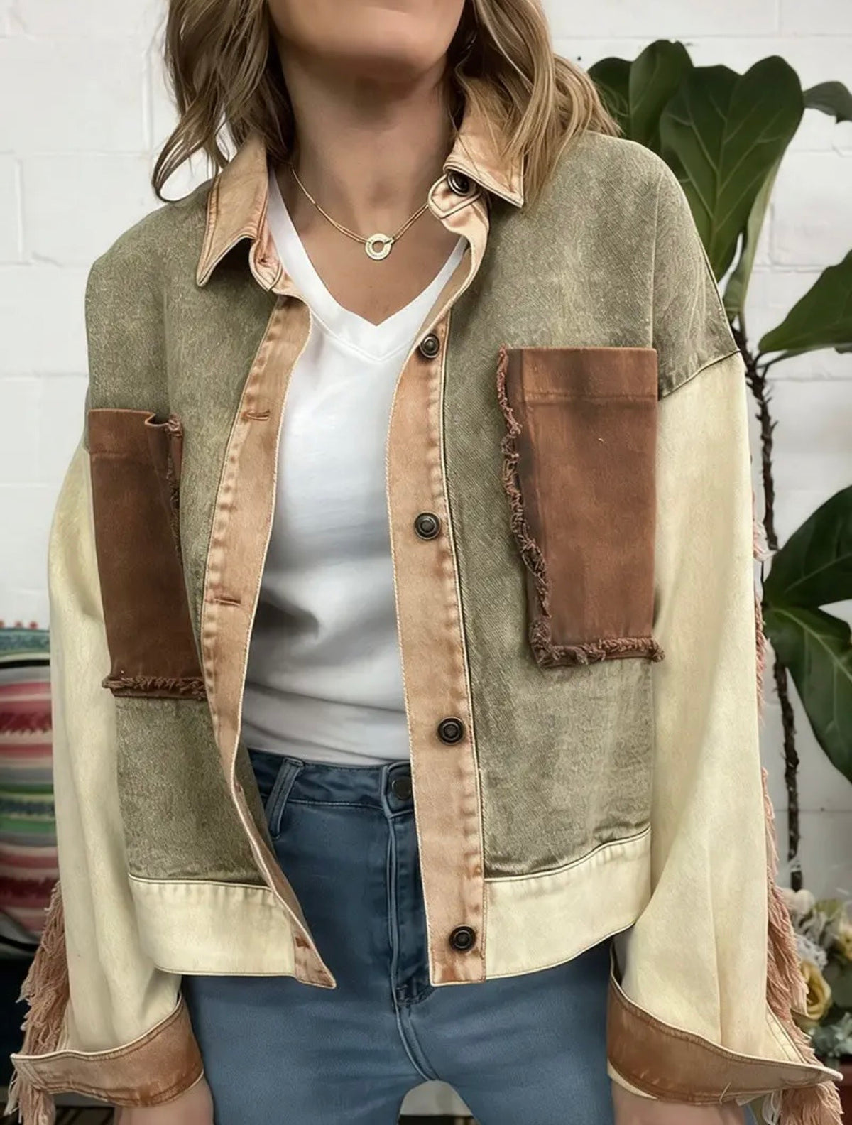 Stylish Patchwork Denim Jacket